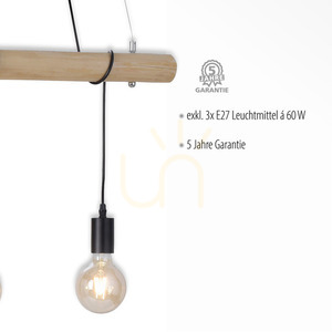 EDGAR Pendant Lamp 15503-18 Black 3xE27 small 3