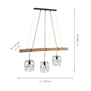 EDGAR Pendant Lamp 15503-18 Black 3xE27 small 7