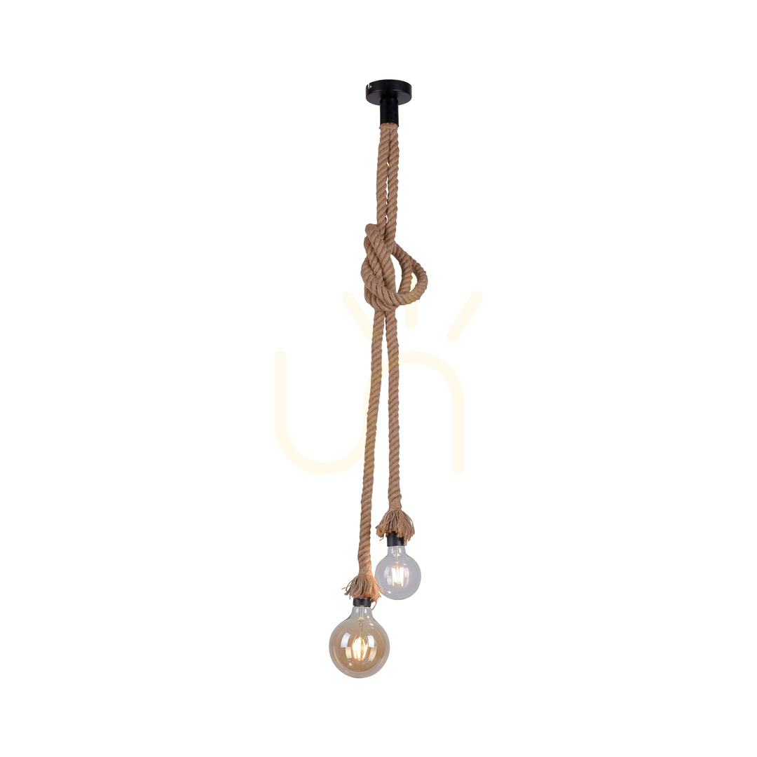 View ROPE Pendant Lamp 15482-18 Brown 2xE27 ROPE Pendant Lamp 15482-18 Brown 2xE27