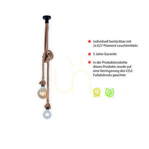 ROPE Pendant Lamp 15482-18 Brown 2xE27 3 ROPE Pendant Lamp 15482-18 Brown 2xE27 small 3