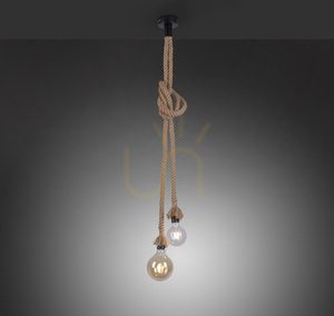 ROPE Pendant Lamp 15482-18 Brown 2xE27 4 ROPE Pendant Lamp 15482-18 Brown 2xE27 small 4