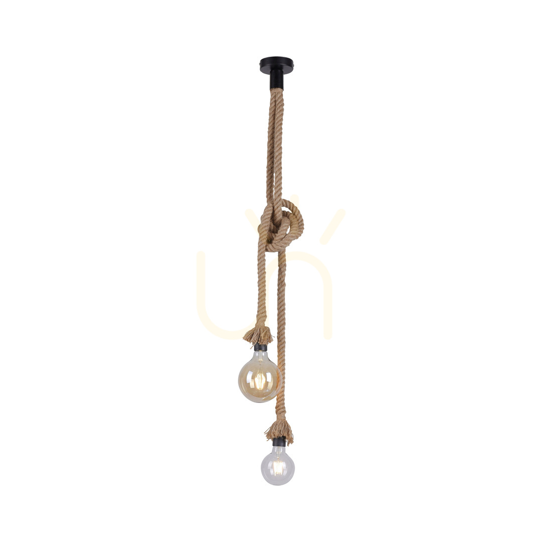 View ROPE Pendant Lamp 15482-18 Brown 2xE27 ROPE Pendant Lamp 15482-18 Brown 2xE27