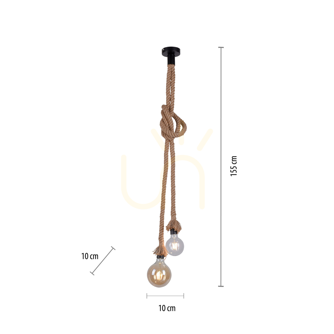 Preview ROPE Pendant Lamp 15482-18 Brown 2xE27 ROPE Pendant Lamp 15482-18 Brown 2xE27