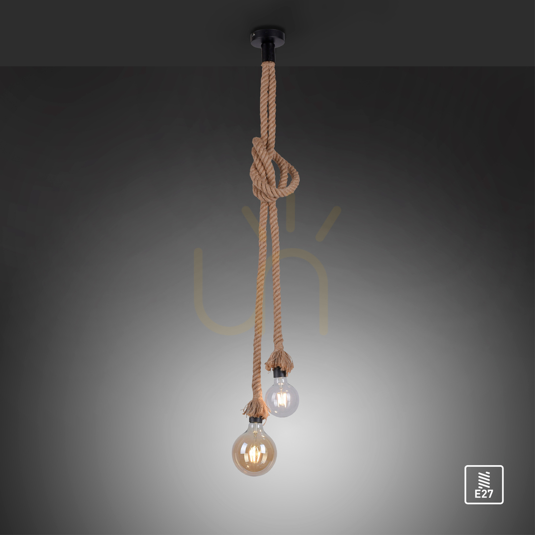 Display ROPE Pendant Lamp 15482-18 Brown 2xE27 ROPE Pendant Lamp 15482-18 Brown 2xE27