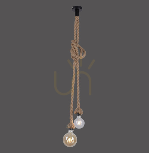 Check ROPE Pendant Lamp 15482-18 Brown 2xE27