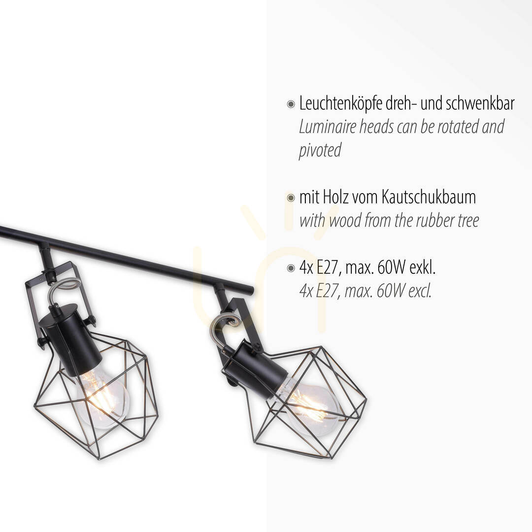 Display Plafond JARO 15674-78 Black 4xE27 Plafond JARO 15674-78 Black 4xE27