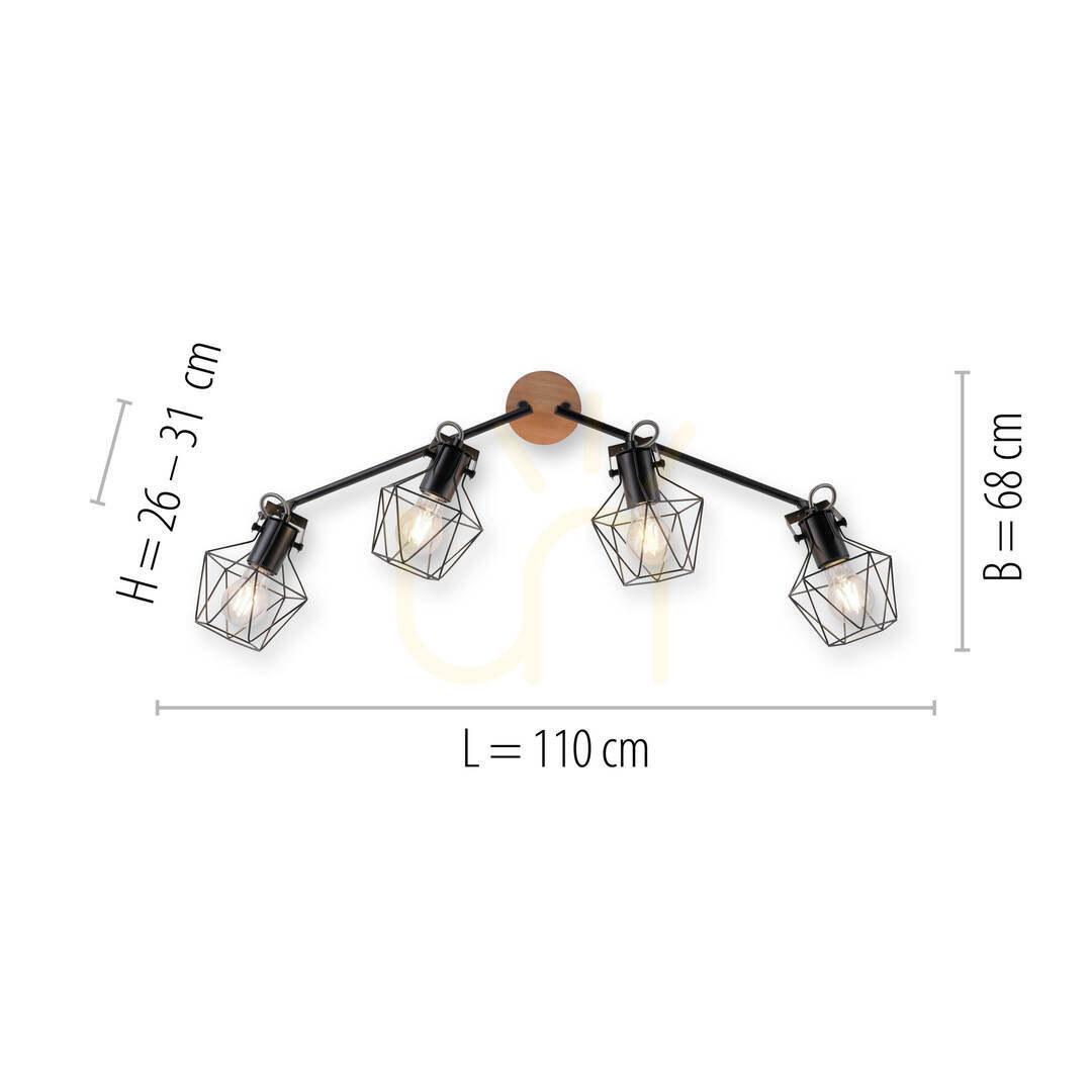Preview Plafond JARO 15674-78 Black 4xE27 Plafond JARO 15674-78 Black 4xE27