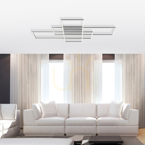 Check Paul Neuhaus Q-INIGO 8195-55 LED ceiling light, silver, 101 × 75 cm, CCT