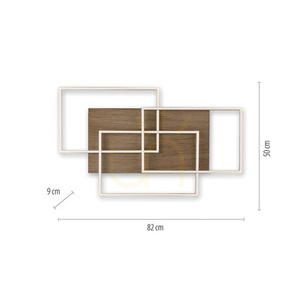 Zuma Line PALMA 8330-79 wood ceiling light LED 3x12 W dimmable small 7