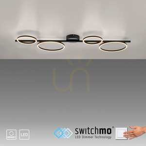 Zuma Line MINI RITUS 14211-18 black LED ceiling light, 4 light points small 12