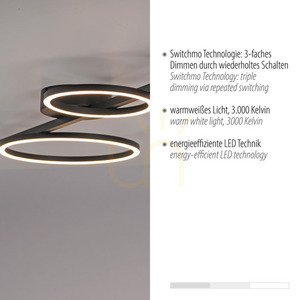 Zuma Line MINI RITUS 14211-18 black LED ceiling light, 4 light points small 3