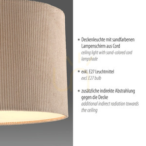 GREEN DURO Plafond 14891-39 Beige 1xE27 small 3