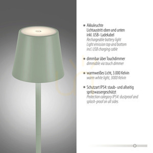 EURIA Garden Lamp 19252-43 Green 1xLED small 3
