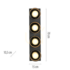 Plafond RIKA 6164-18 Black 4xLED small 8