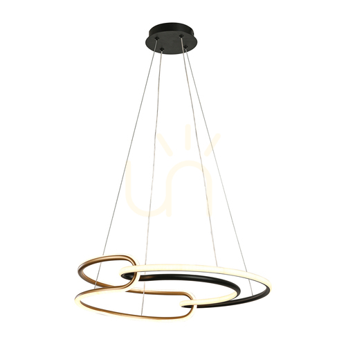 Check Italux Casar Black LED Pendant Light 50 cm PND-24002-BK-GD