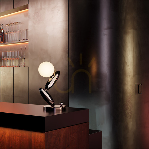 Check Table Lamp Maytoni Resonance LED Silver White Metal MOD482TL-L6PT3K