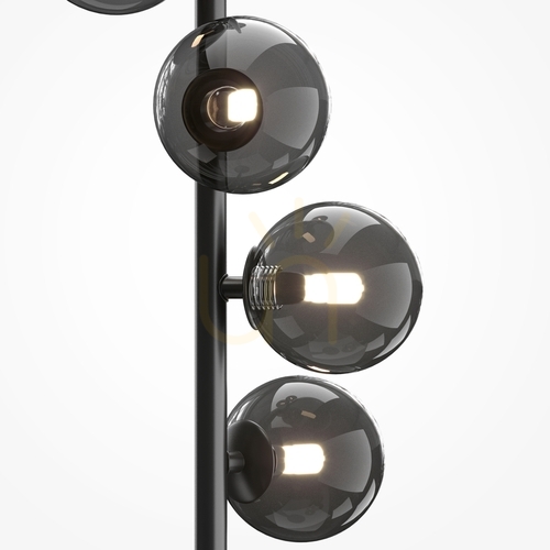Check Maytoni Dallas MOD545FL-06B black floor lamp, 6×G9, 150 cm