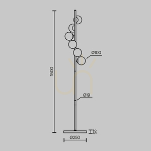 Maytoni Dallas MOD545FL-06B black floor lamp, 6×G9, 150 cm small 5