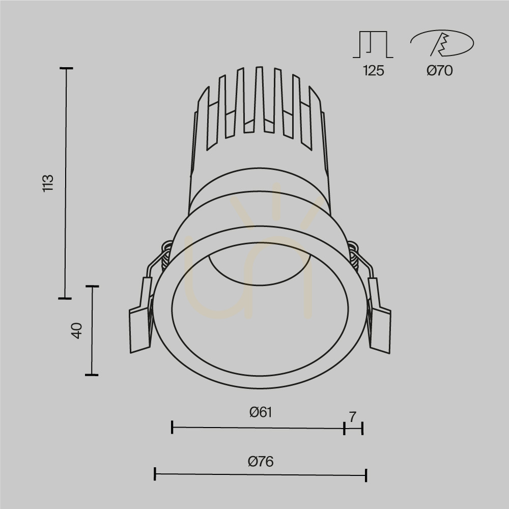 Preview DIP recessed luminaire DL118-15W-2.7K-B Maytoni DIP recessed luminaire DL118-15W-2.7K-B Maytoni