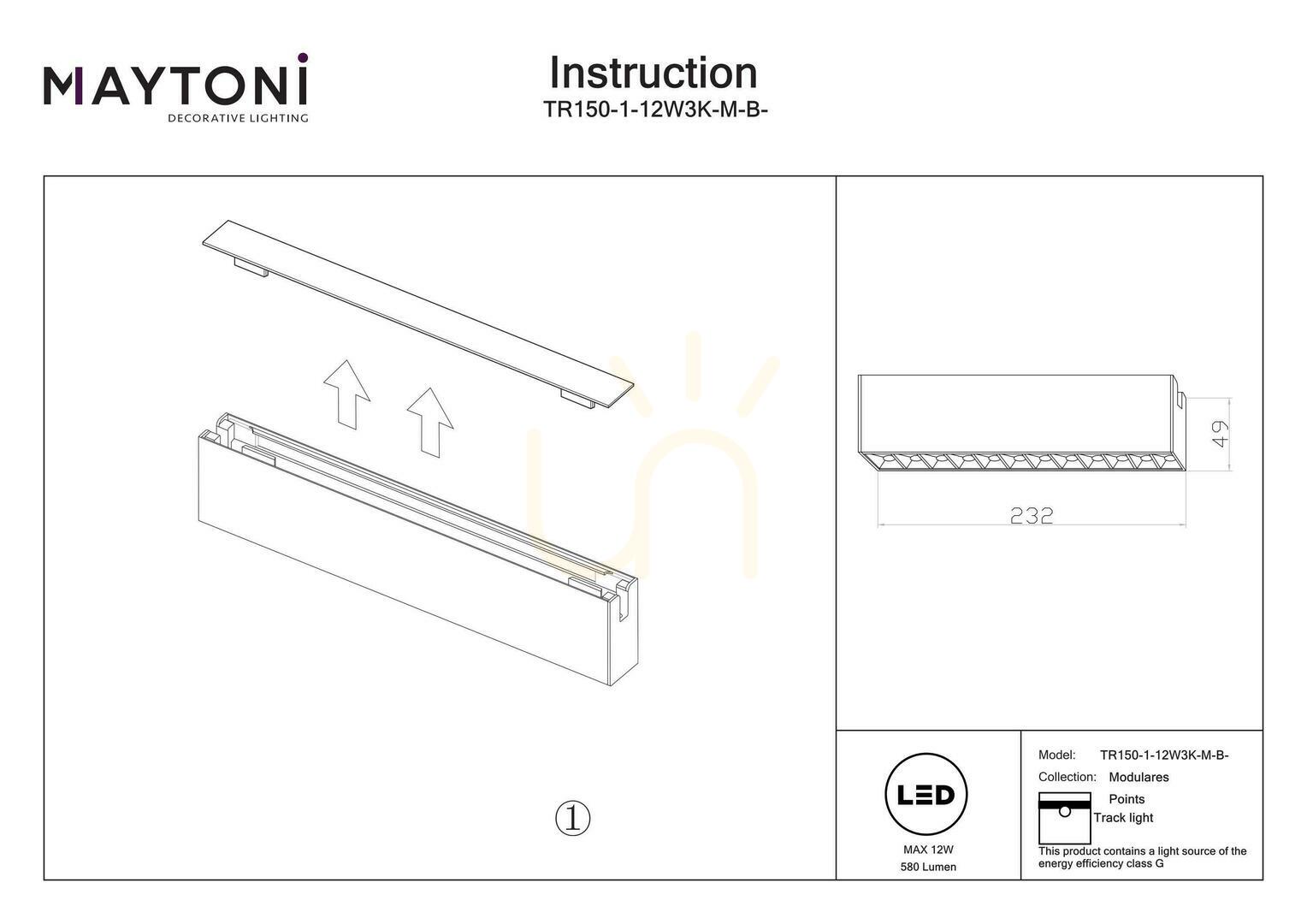 Display POINTS rail lamp TR150-1-12W3K-M-B-DE Maytoni POINTS rail lamp TR150-1-12W3K-M-B-DE Maytoni