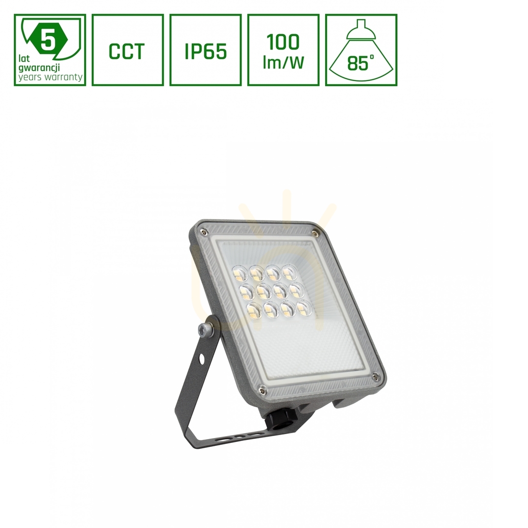 LED-Flutlicht Noctis Max CCT 10W 230V IP65 148x112x28mm Grau 5 Jahre Garantie
