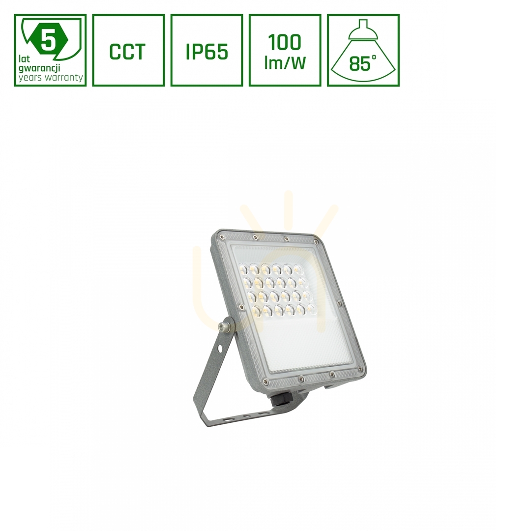 LED floodlight Noctis Max CCT 20W 230V IP65 175x134x28mm Grey 5 Years Warranty