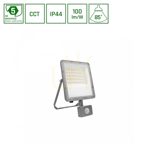 Check LED floodlight Noctis Max CCT 30W 230V IP44 245x150x53mm Gray Motion Sensor 5 Years Warranty