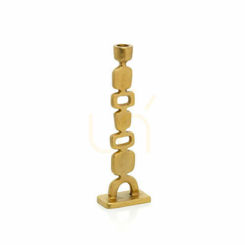 Check Gold Candle Holder M 30.5 cm