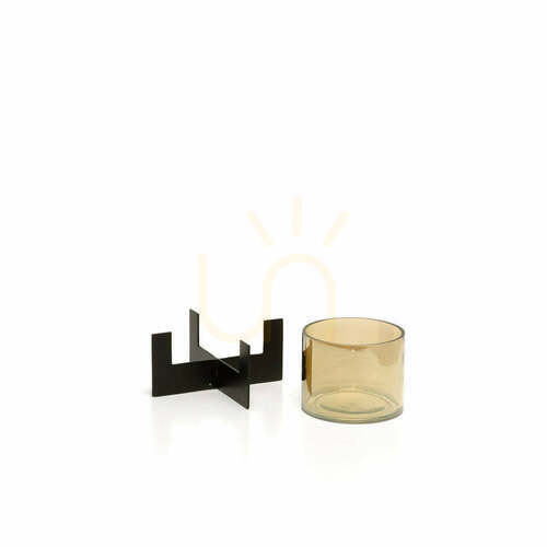 Check Handmade Black Hurricane Candle Holder 10 cm