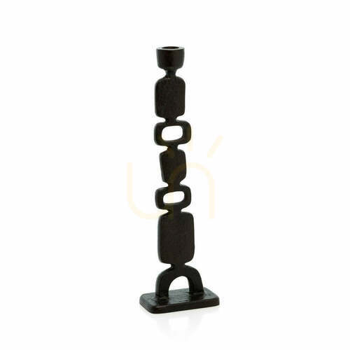 Check Black Totemo Candle Holder Large 30.5 cm
