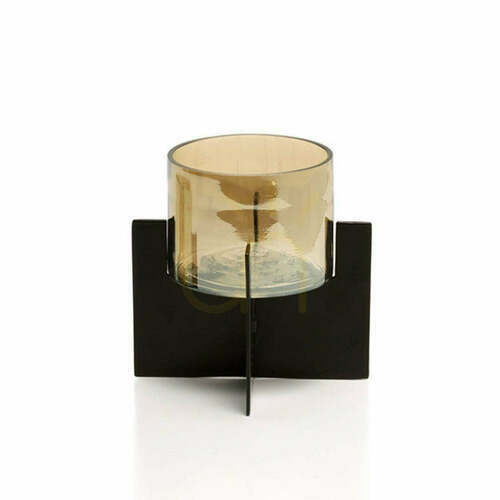Check Handmade Black Hurricane Candle Holder 13 cm
