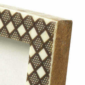 Photo Frame Diamond Cut White Brown 5x7 Heavyweight Handmade small 1