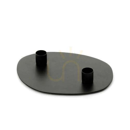 Check Black Handmade Candle Holder 20 x 15 x 3 cm