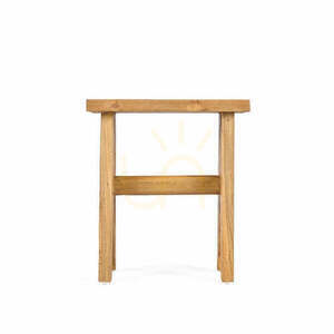 Bazar Bizar Siku Stool in Reclaimed Teak, Natural, 40 x 25 x 45 cm small 1