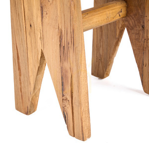 Bazar Bizar Siku Stool in Reclaimed Teak, Natural, 40 x 25 x 45 cm small 7