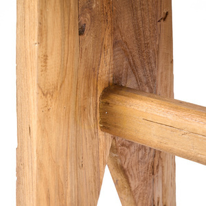 Bazar Bizar Siku Stool in Reclaimed Teak, Natural, 40 x 25 x 45 cm small 8