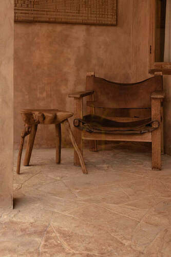 Check Natural Root Side Table 45x45x45 cm