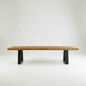 Natural Bench with Iron Legs 220x30x45 cm small 0