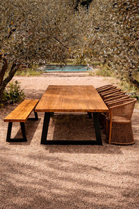 Natural Bench with Iron Legs 280 cm small 1
