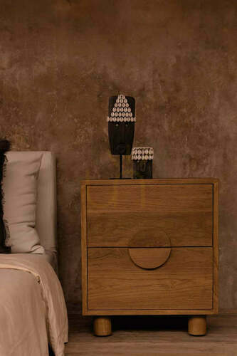 Check Figure The Eclipse Nightstand Natural 58 cm x 50 cm x 40 cm