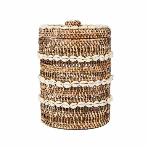 Check Wicker Storage Basket Natural Brown 30 cm Baskets