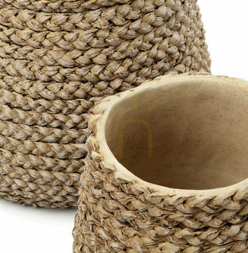 Check Braided Planter Natural Large