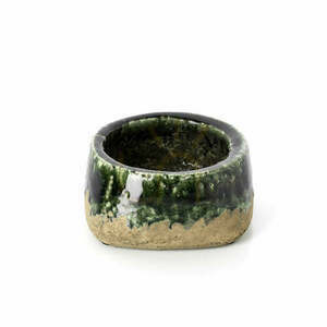 The Moss Bowl Planter Low, stoneware, Concrete Green, Ø 16.5 cm, H 8 cm small 1