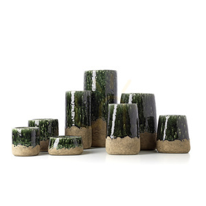 The Moss Bowl Planter Low, stoneware, Concrete Green, Ø 16.5 cm, H 8 cm small 2