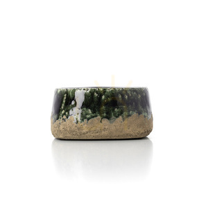 The Moss Bowl Planter Low, stoneware, Concrete Green, Ø 16.5 cm, H 8 cm small 3