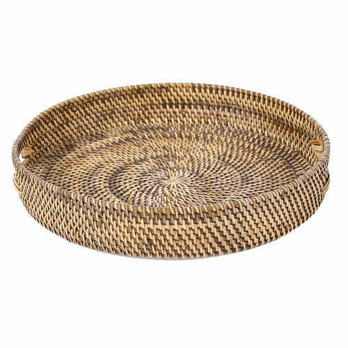 Check Carry-All Tray Natural Brown M