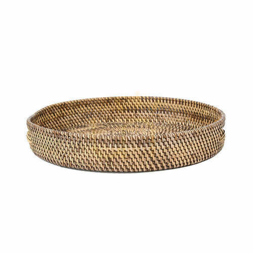 Check Carry-All Tray Natural Brown M