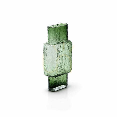 Check Glass Vase Green Large Vintage Style Glass Collection