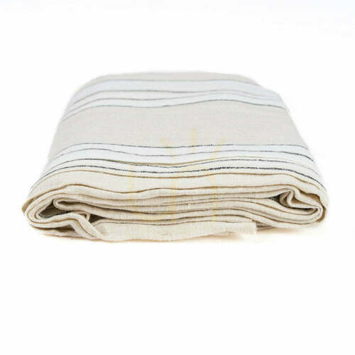 Check Tablecloth Provence Natural Black White 150x250 cm