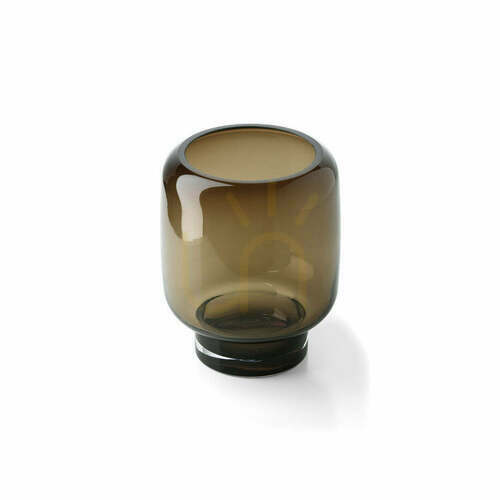 Check Brown Smoky Cube Vase S